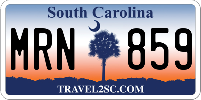 SC license plate MRN859