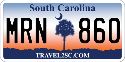 SC license plate MRN860