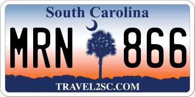 SC license plate MRN866
