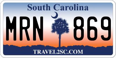 SC license plate MRN869