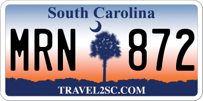 SC license plate MRN872