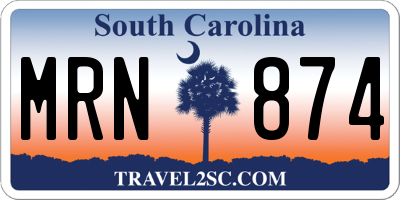 SC license plate MRN874