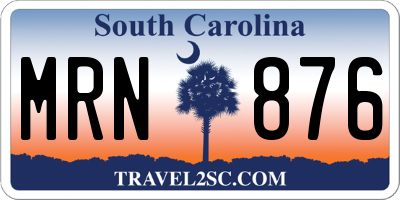 SC license plate MRN876