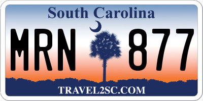 SC license plate MRN877
