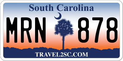 SC license plate MRN878