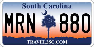 SC license plate MRN880