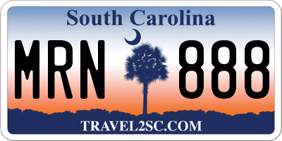 SC license plate MRN888