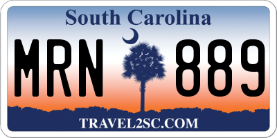 SC license plate MRN889