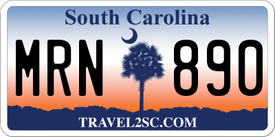 SC license plate MRN890