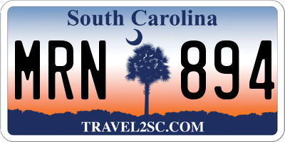 SC license plate MRN894