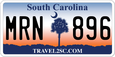 SC license plate MRN896