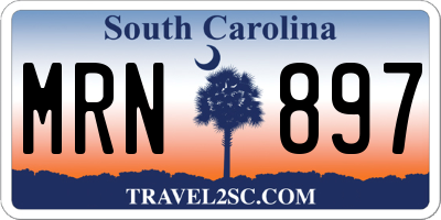 SC license plate MRN897