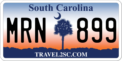 SC license plate MRN899