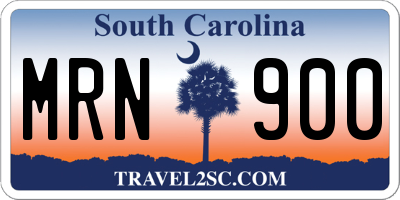 SC license plate MRN900
