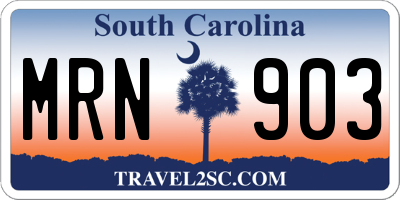 SC license plate MRN903