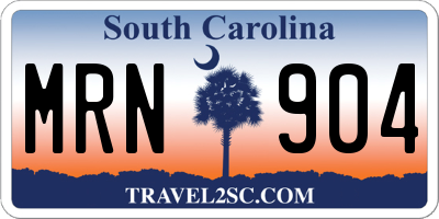 SC license plate MRN904