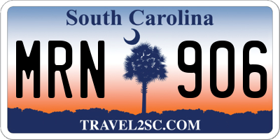 SC license plate MRN906