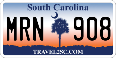 SC license plate MRN908