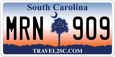 SC license plate MRN909