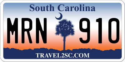 SC license plate MRN910