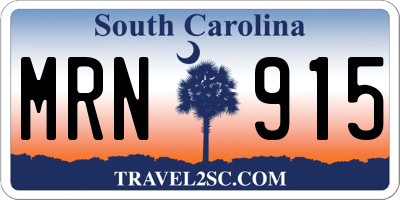 SC license plate MRN915