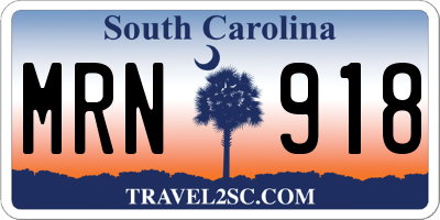 SC license plate MRN918