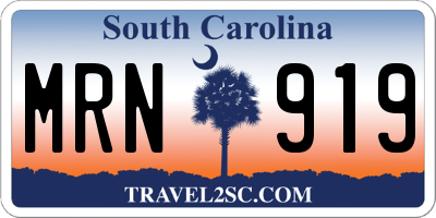 SC license plate MRN919