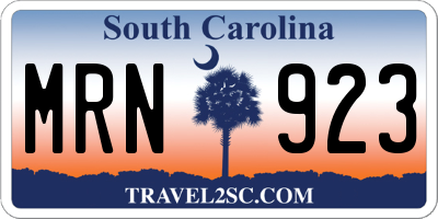 SC license plate MRN923
