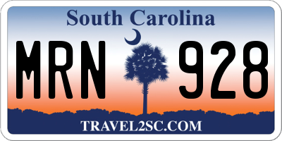 SC license plate MRN928