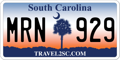 SC license plate MRN929