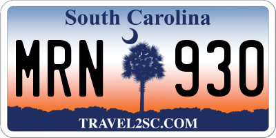 SC license plate MRN930