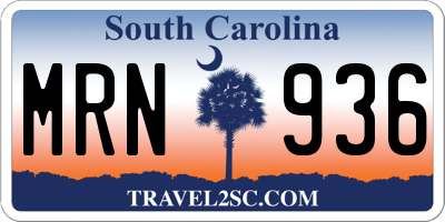 SC license plate MRN936