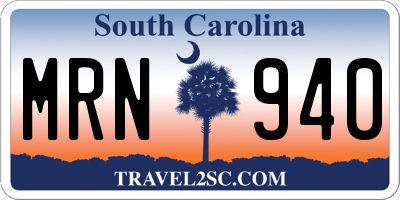 SC license plate MRN940