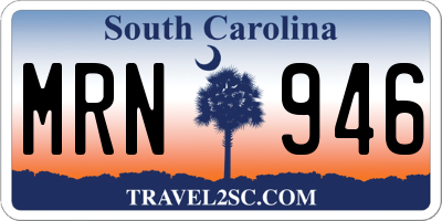SC license plate MRN946