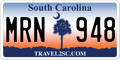 SC license plate MRN948
