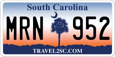 SC license plate MRN952