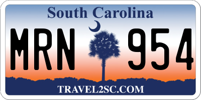 SC license plate MRN954
