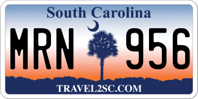 SC license plate MRN956