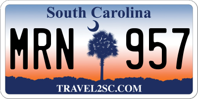 SC license plate MRN957
