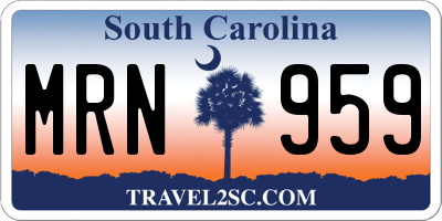 SC license plate MRN959