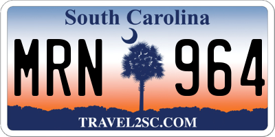 SC license plate MRN964