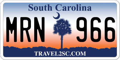 SC license plate MRN966