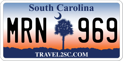 SC license plate MRN969