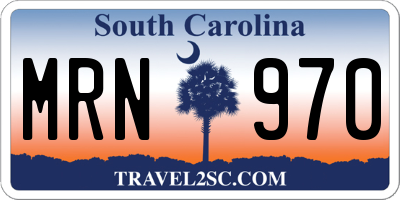 SC license plate MRN970