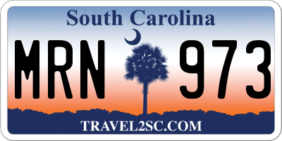 SC license plate MRN973