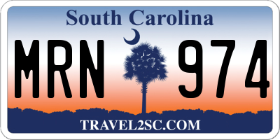SC license plate MRN974