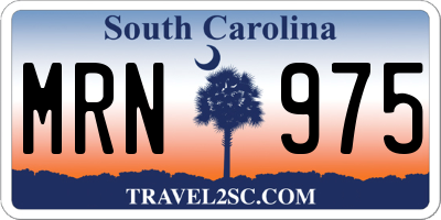 SC license plate MRN975