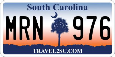 SC license plate MRN976