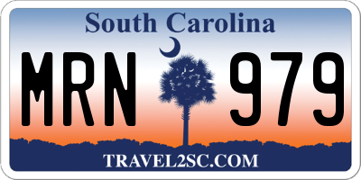 SC license plate MRN979