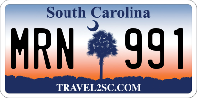 SC license plate MRN991